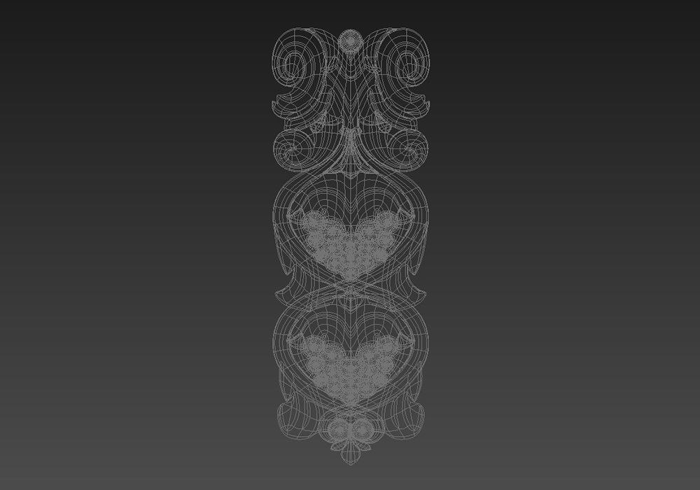 Carved decor vertical  3D model_7