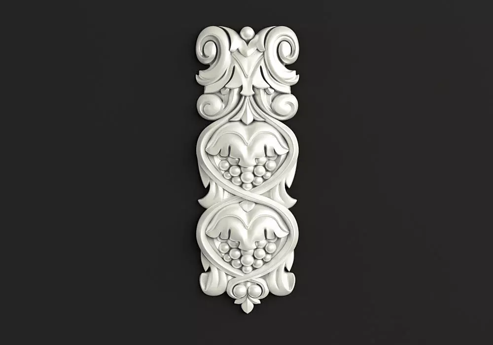 Carved decor vertical  3D model_0