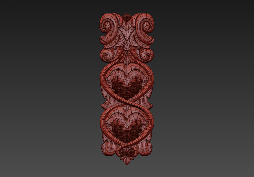 Carved decor vertical  3D model_5