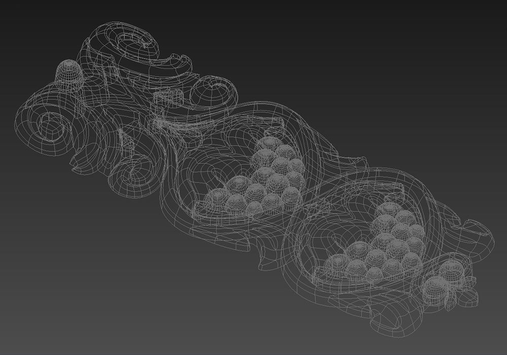 Carved decor vertical  3D model_8