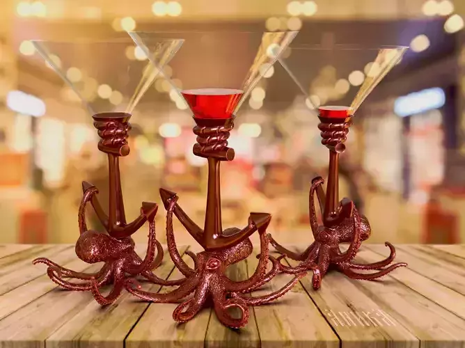 Wine glass stand Octopus