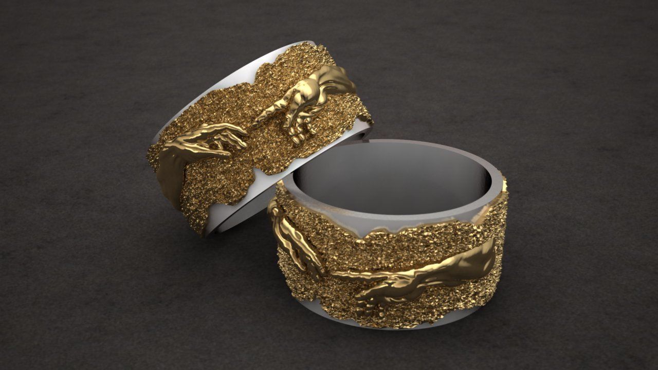 The creation of Adam Hands Ring 3D model_1