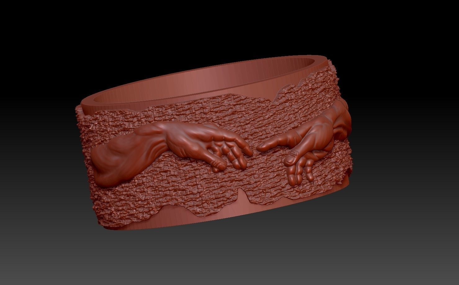 The creation of Adam Hands Ring 3D model_4