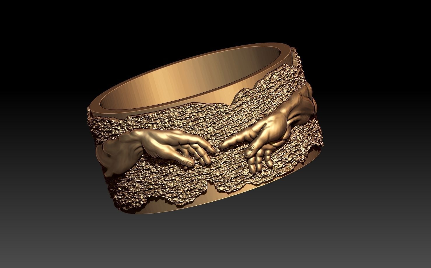 The creation of Adam Hands Ring 3D model_2