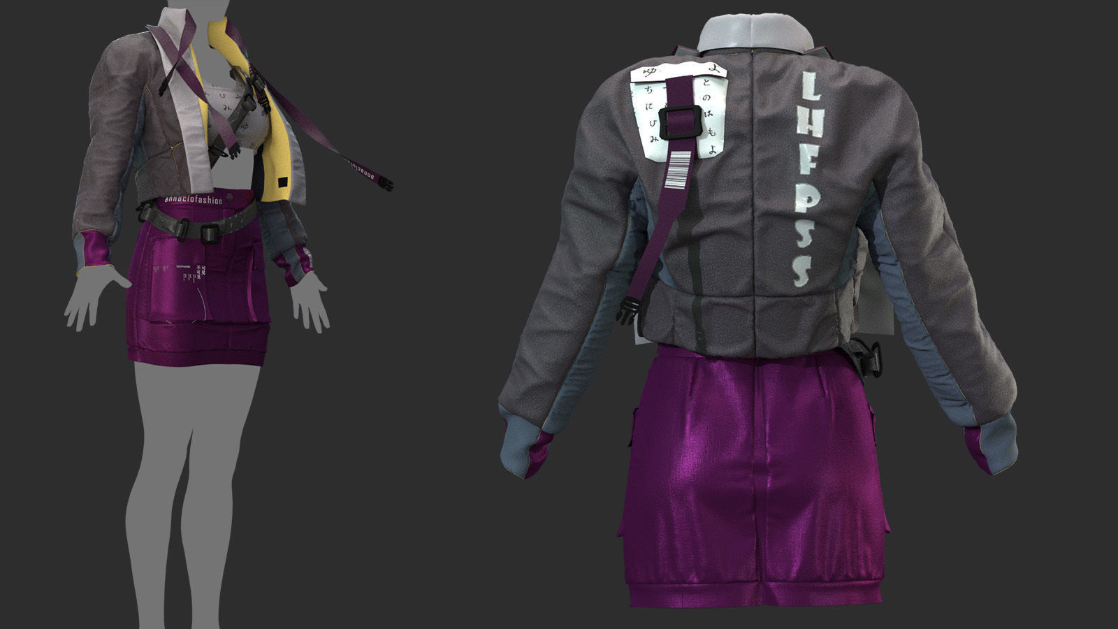 Cyberpunk JACKET SET 3D model_5