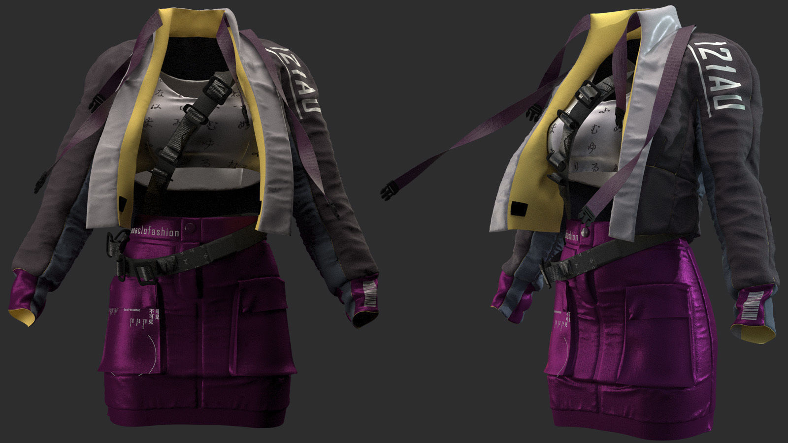 Cyberpunk JACKET SET 3D model_4