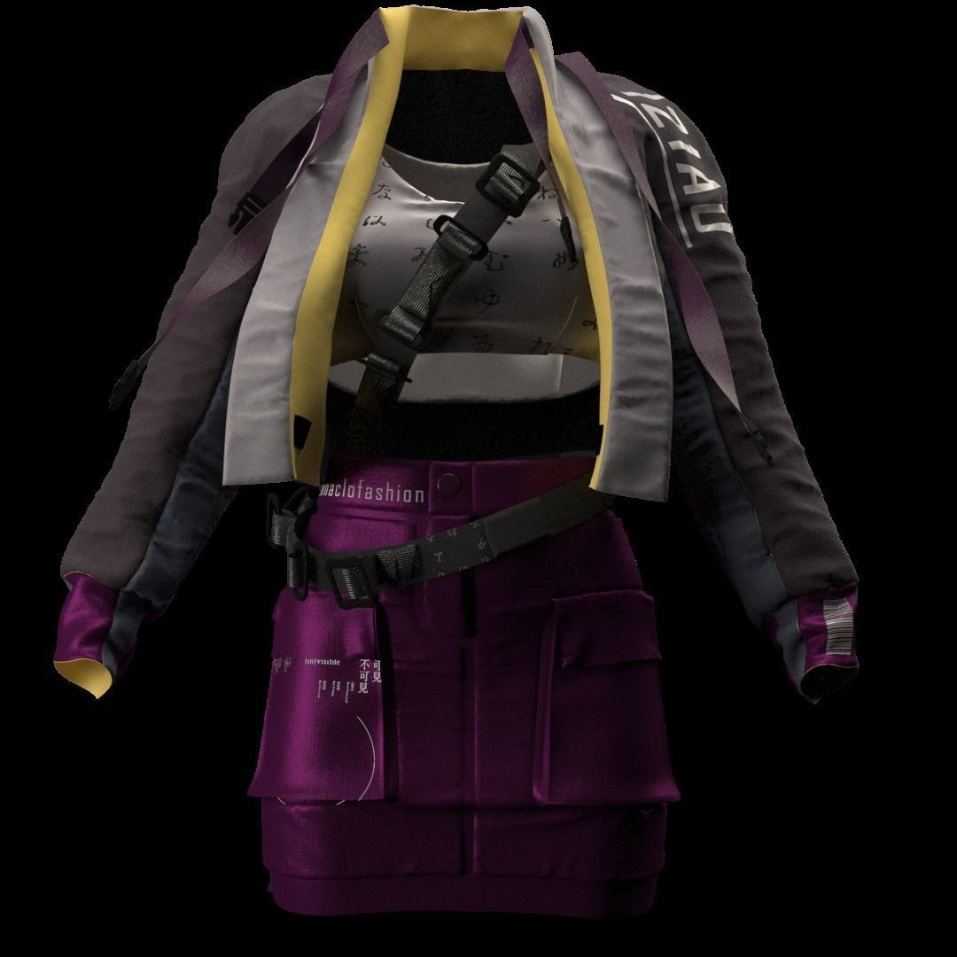 Cyberpunk JACKET SET 3D model_1