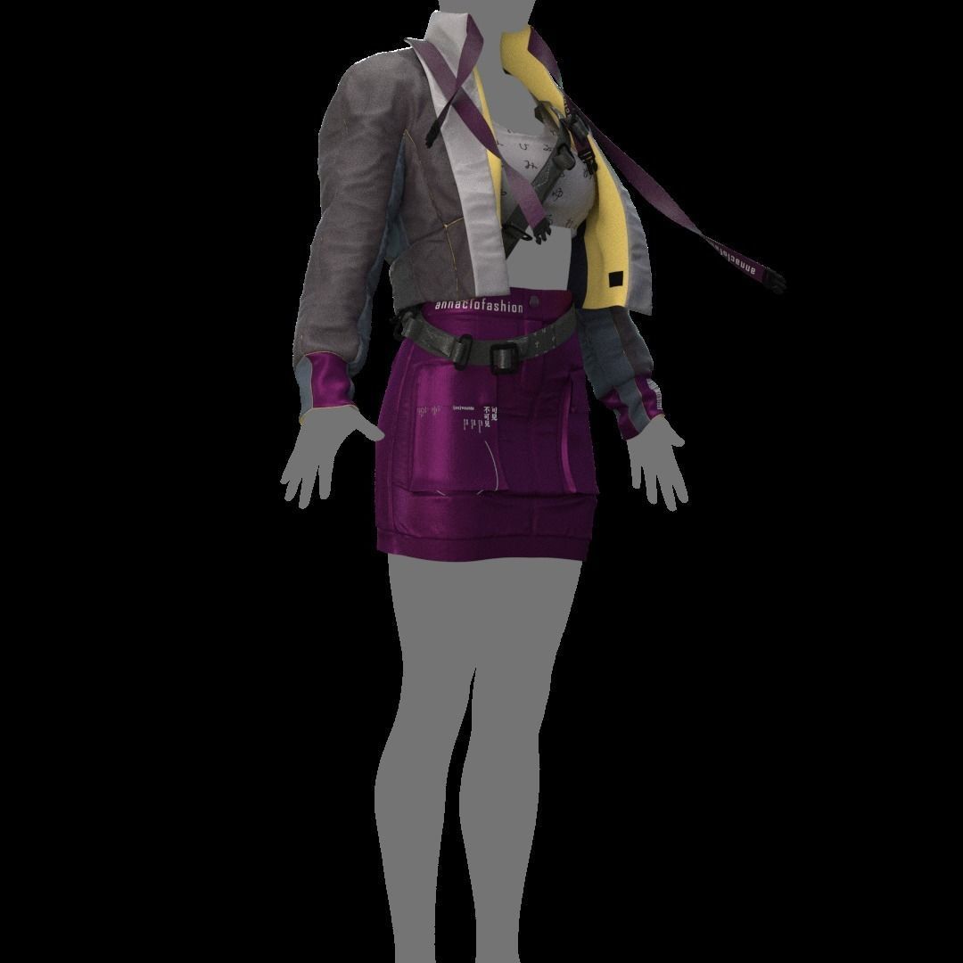 Cyberpunk JACKET SET 3D model_3