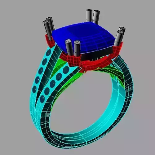 Women ring with gems Cushion  anello cuscino an226