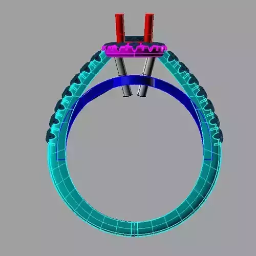 Women  Gemstone Tiffanys Style Gold Ring Anello An229 3D print model