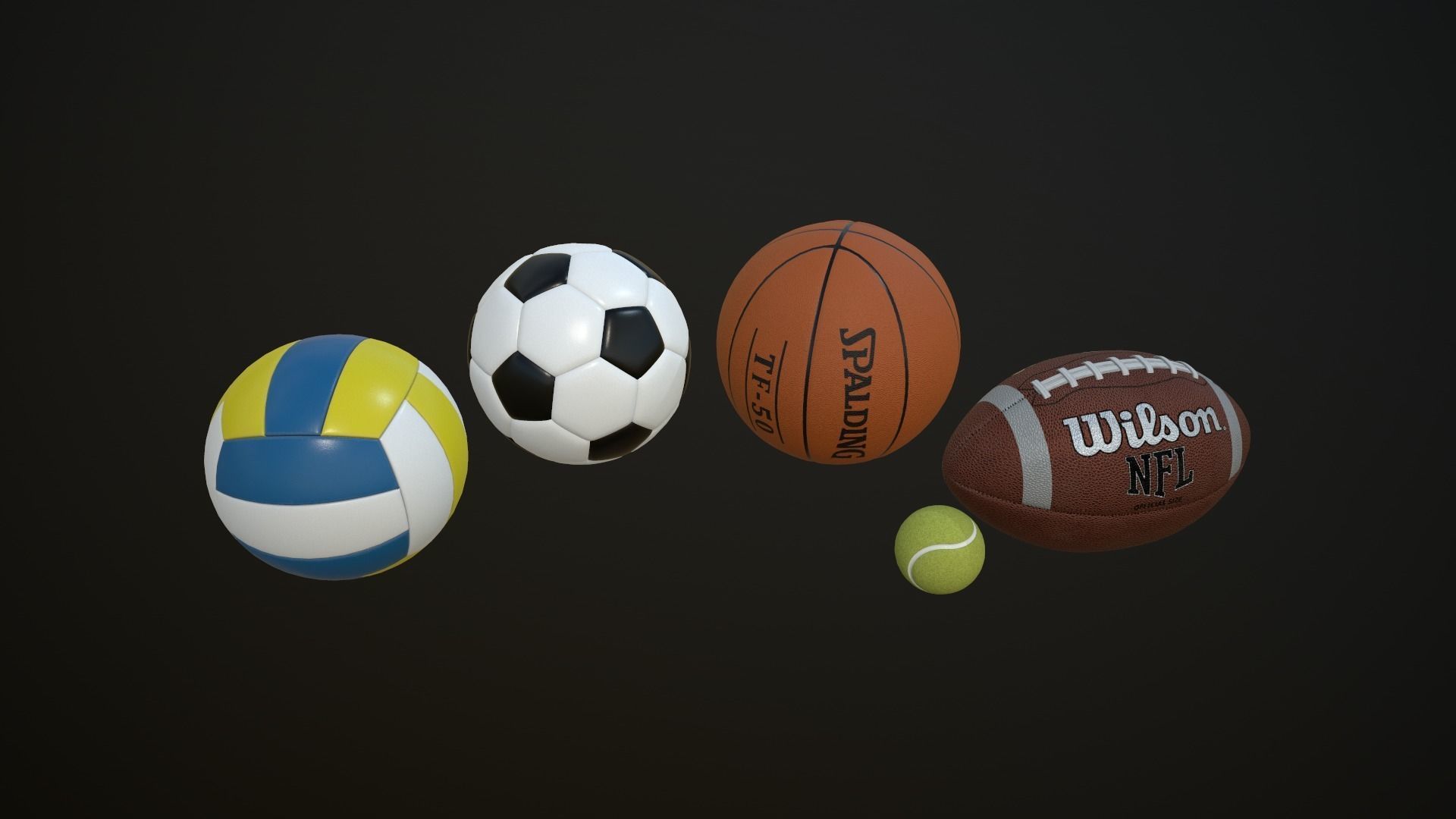 Gaming balls Low-poly 3D model_0