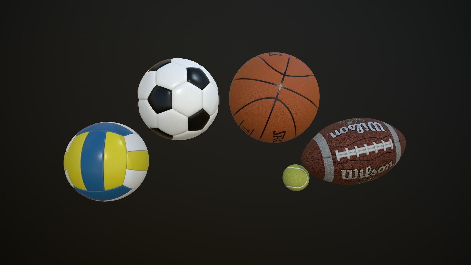 Gaming balls Low-poly 3D model_2