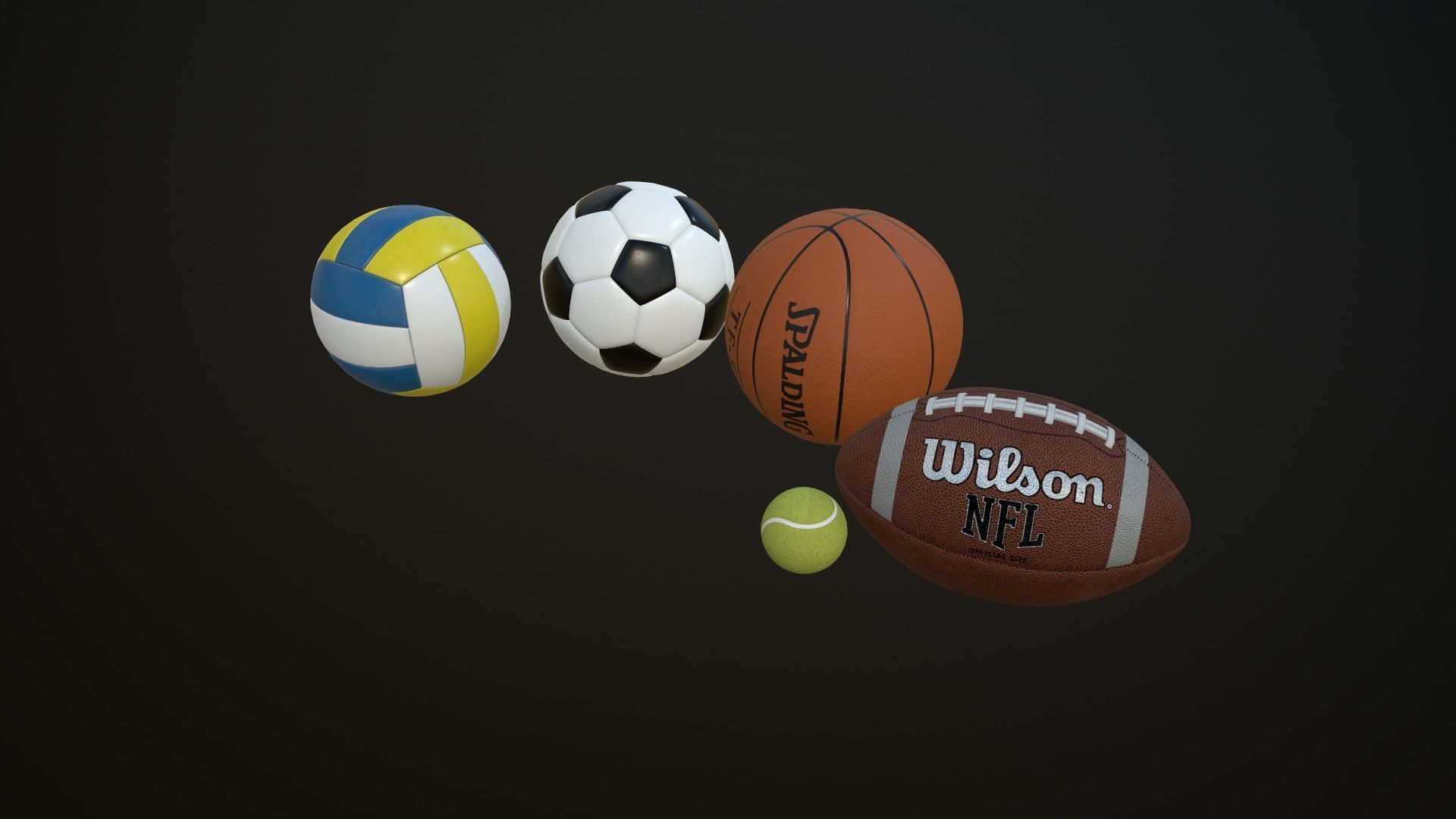 Gaming balls Low-poly 3D model_3