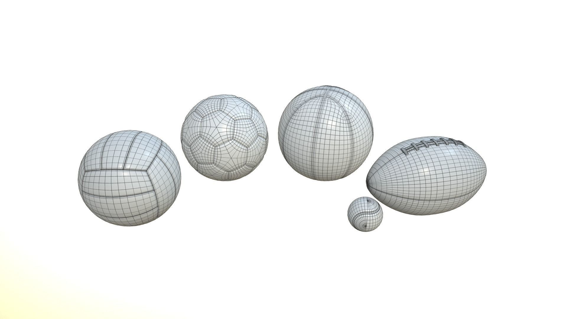 Gaming balls Low-poly 3D model_7