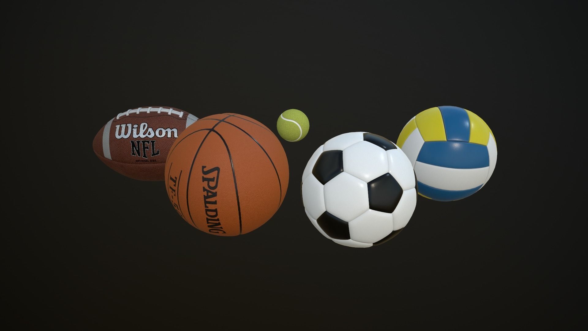 Gaming balls Low-poly 3D model_4
