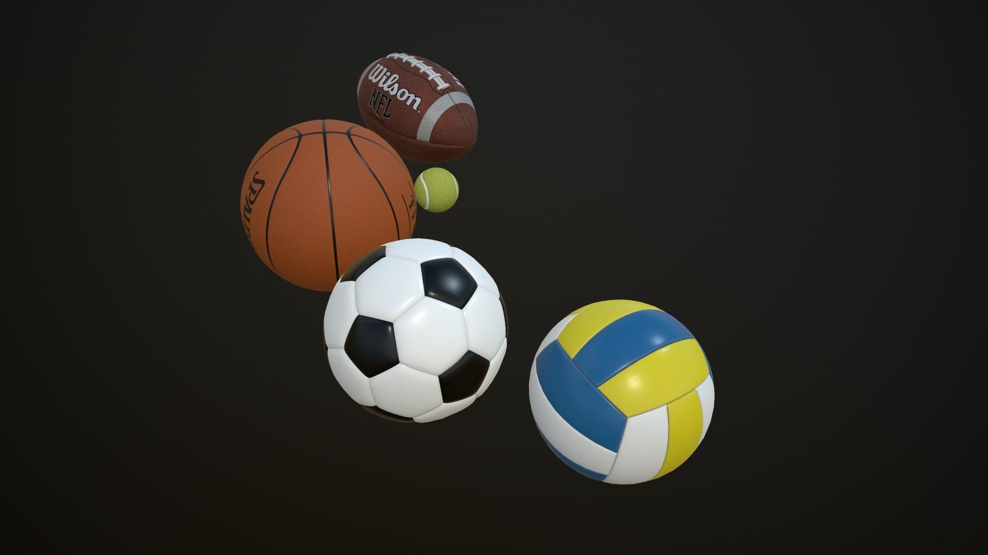 Gaming balls Low-poly 3D model_5