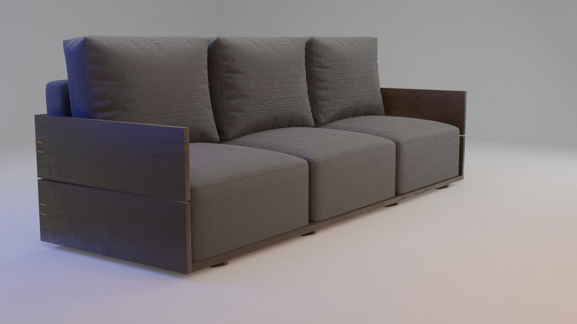 Paros Sofa Low-poly 3D model_2