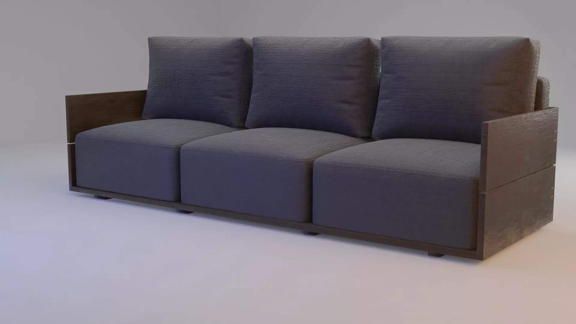 Paros Sofa Low-poly 3D model_0