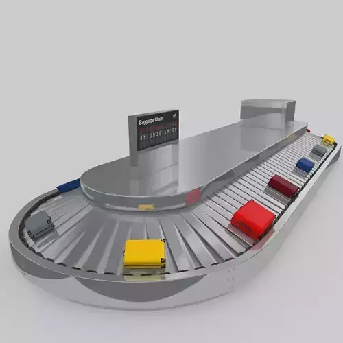Airport Baggage Conveyor Belt Adjustable 3D model