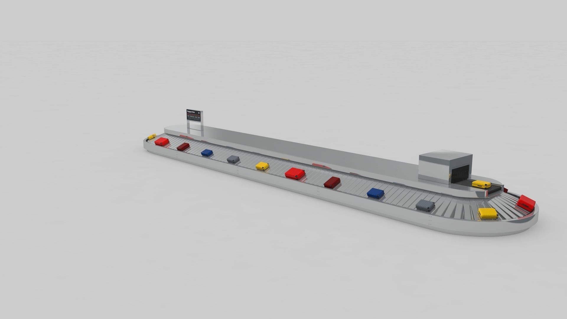 Airport Baggage Conveyor Belt Adjustable 3D model_31