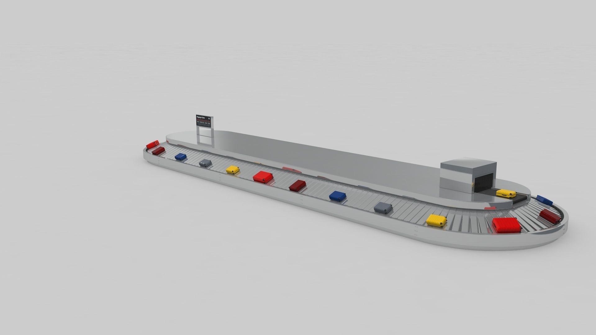 Airport Baggage Conveyor Belt Adjustable 3D model_29