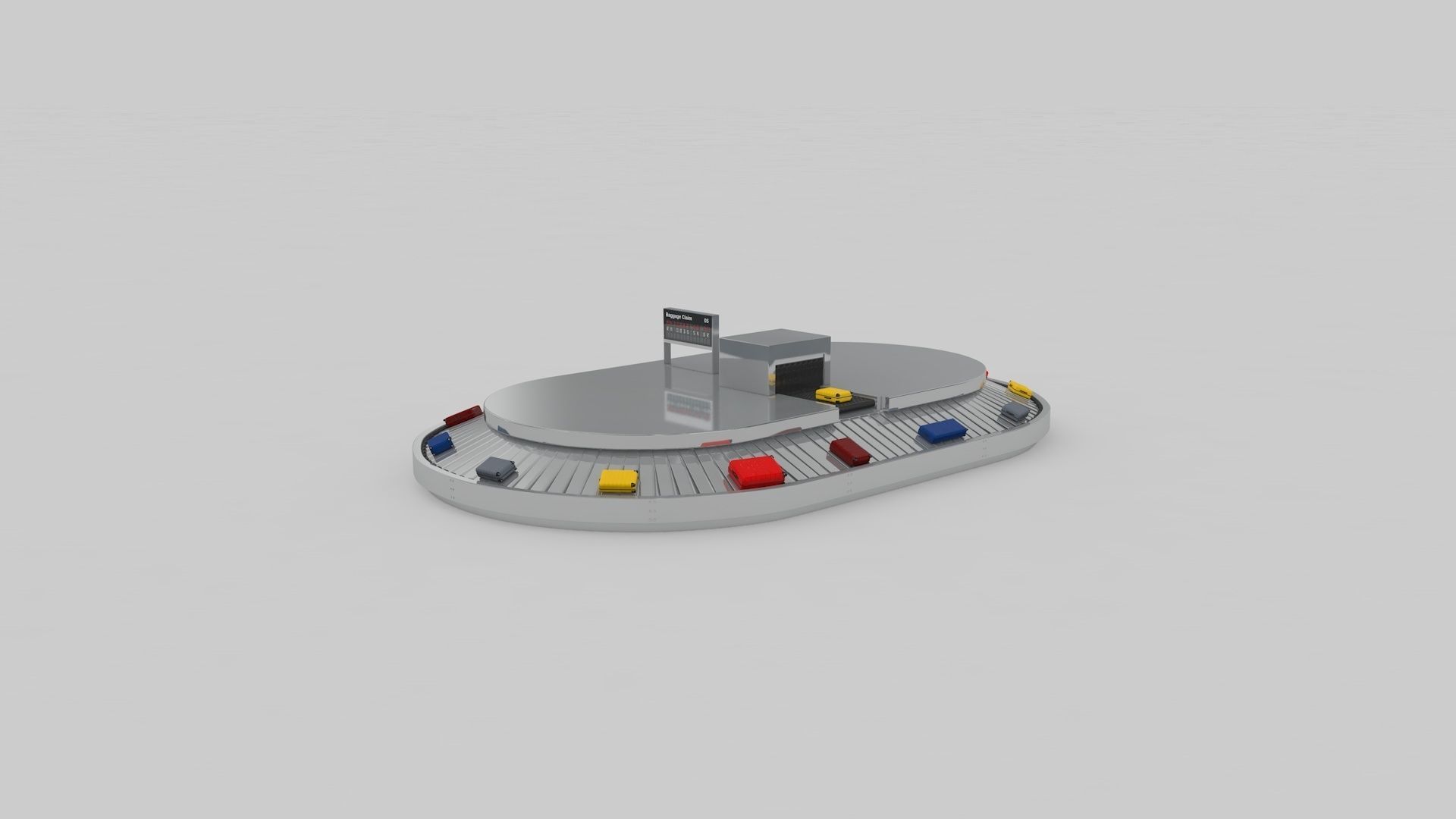 Airport Baggage Conveyor Belt Adjustable 3D model_33