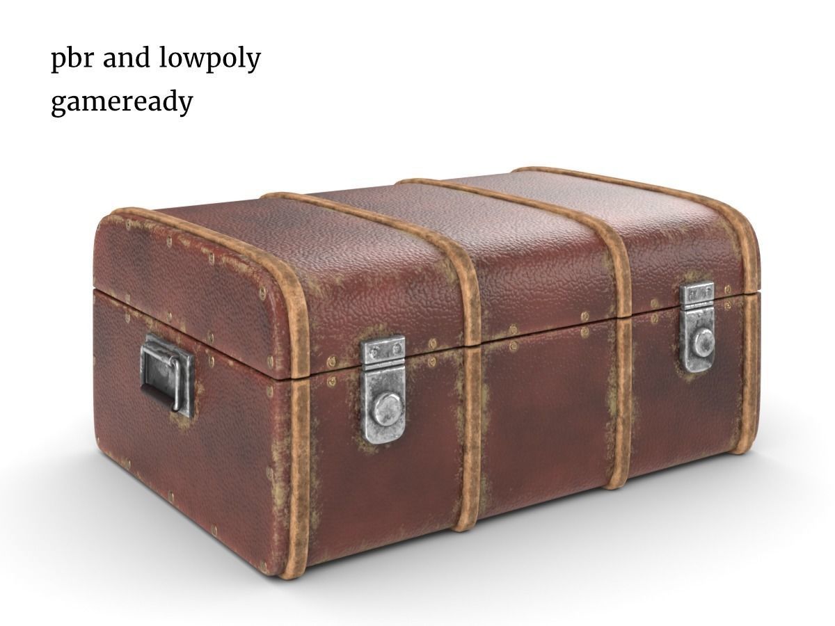 vintage suitcase Low-poly 3D model_1