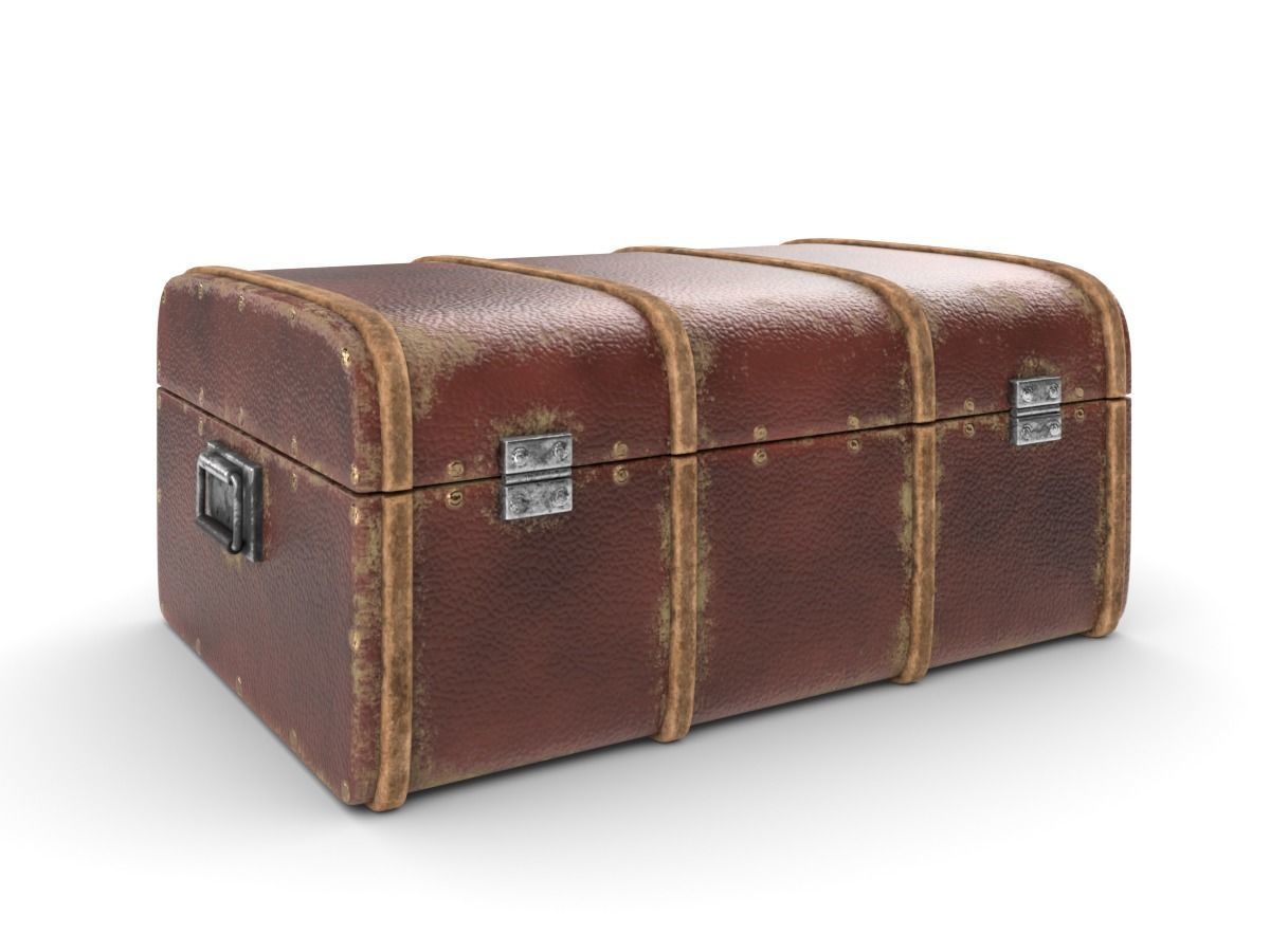 vintage suitcase Low-poly 3D model_3