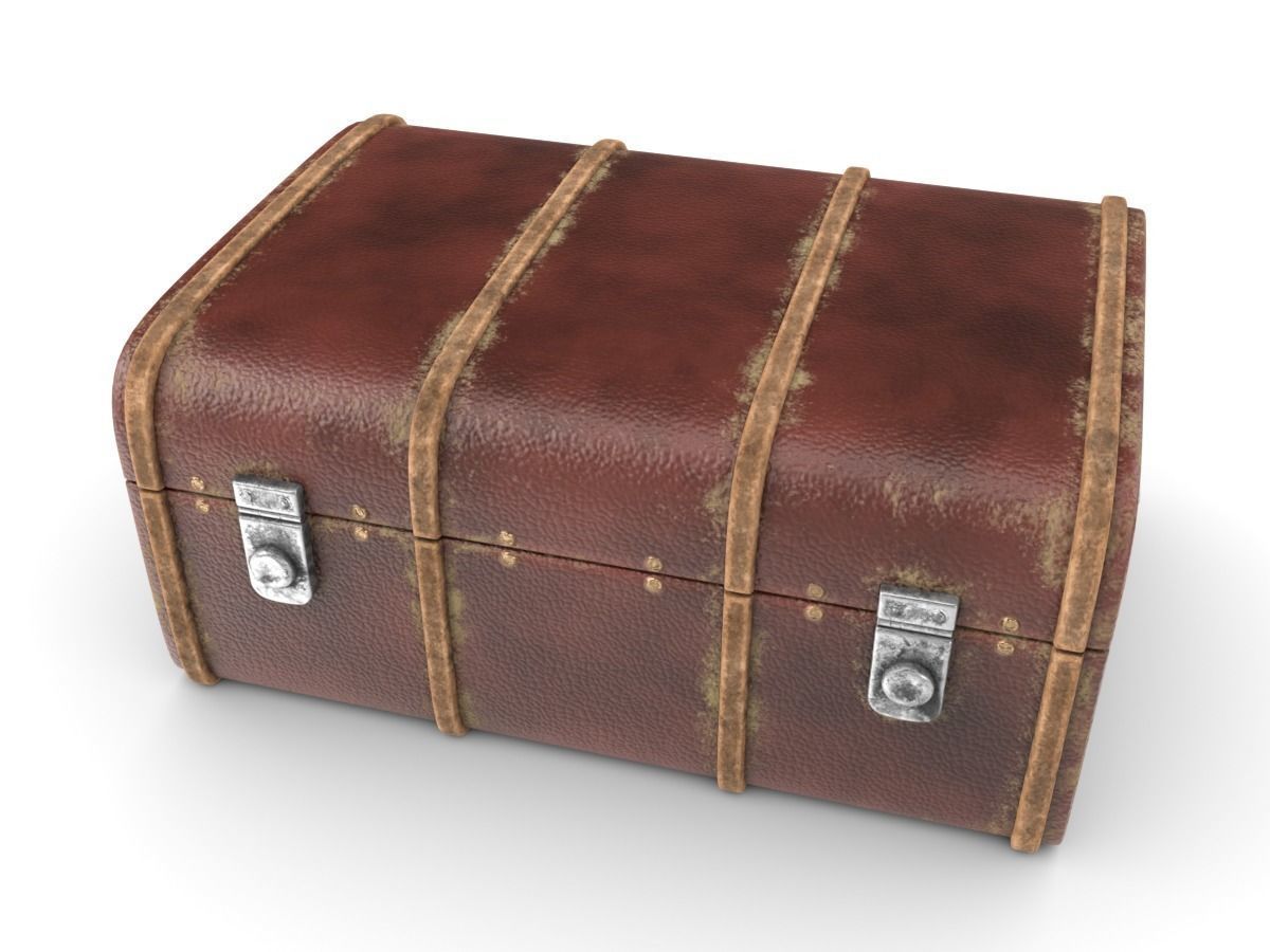 vintage suitcase Low-poly 3D model_4