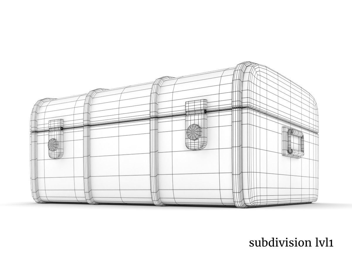 vintage suitcase Low-poly 3D model_6