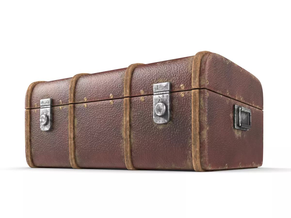 vintage suitcase Low-poly 3D model_0