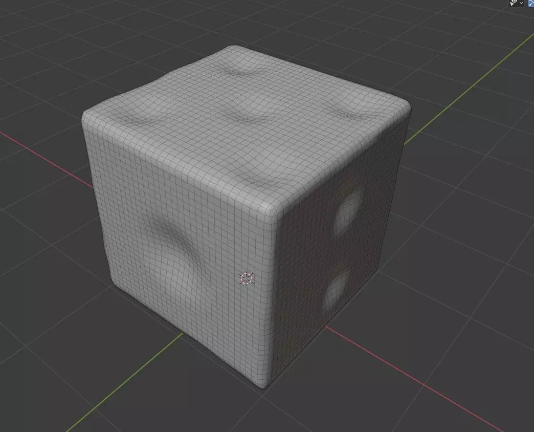 Dice low poly with dot 3D model_0