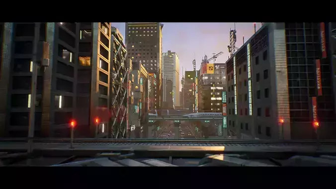 Urban City Kitbash Set - UE4 Low-poly 3D model