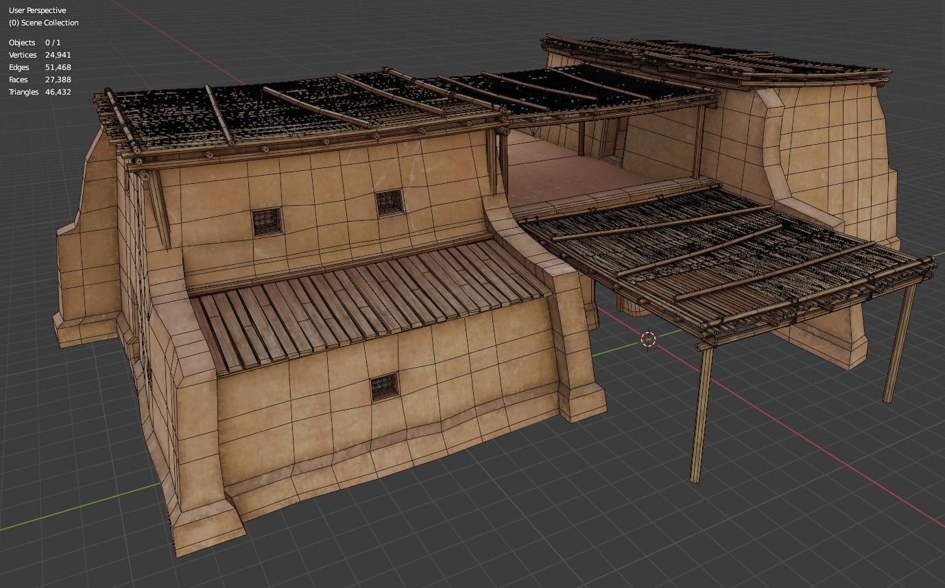 Sturdy Shanty Low-poly 3D model_21