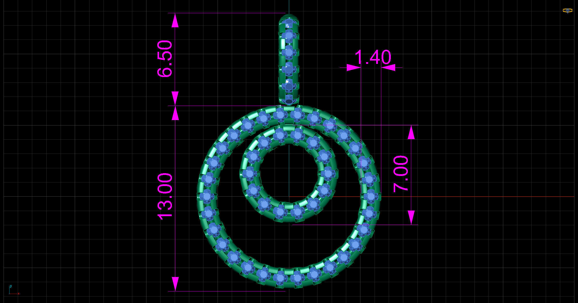 Bilateral Pendant  3D print model_4