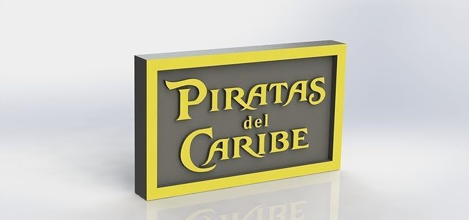 Piratas del caribe placa 3D print model