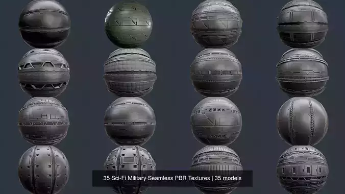 35 Sci-Fi Military Seamless PBR Textures Texture