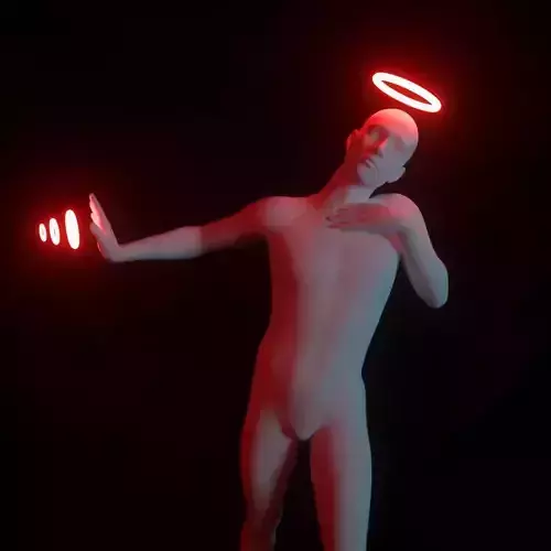 MAN WITH HALLO 3D print model