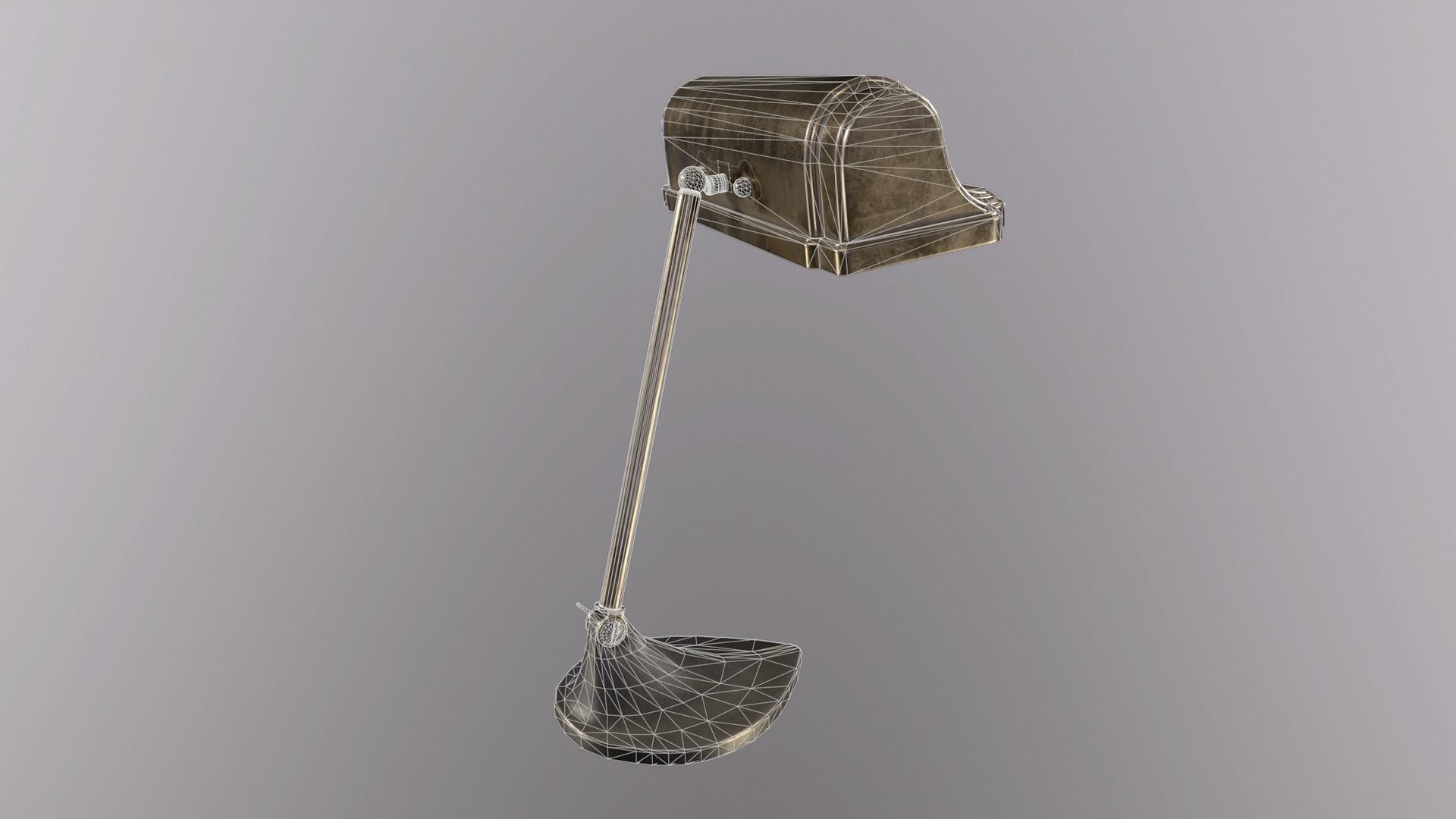 Lamp Vintage 40s Low-poly 3D model_9