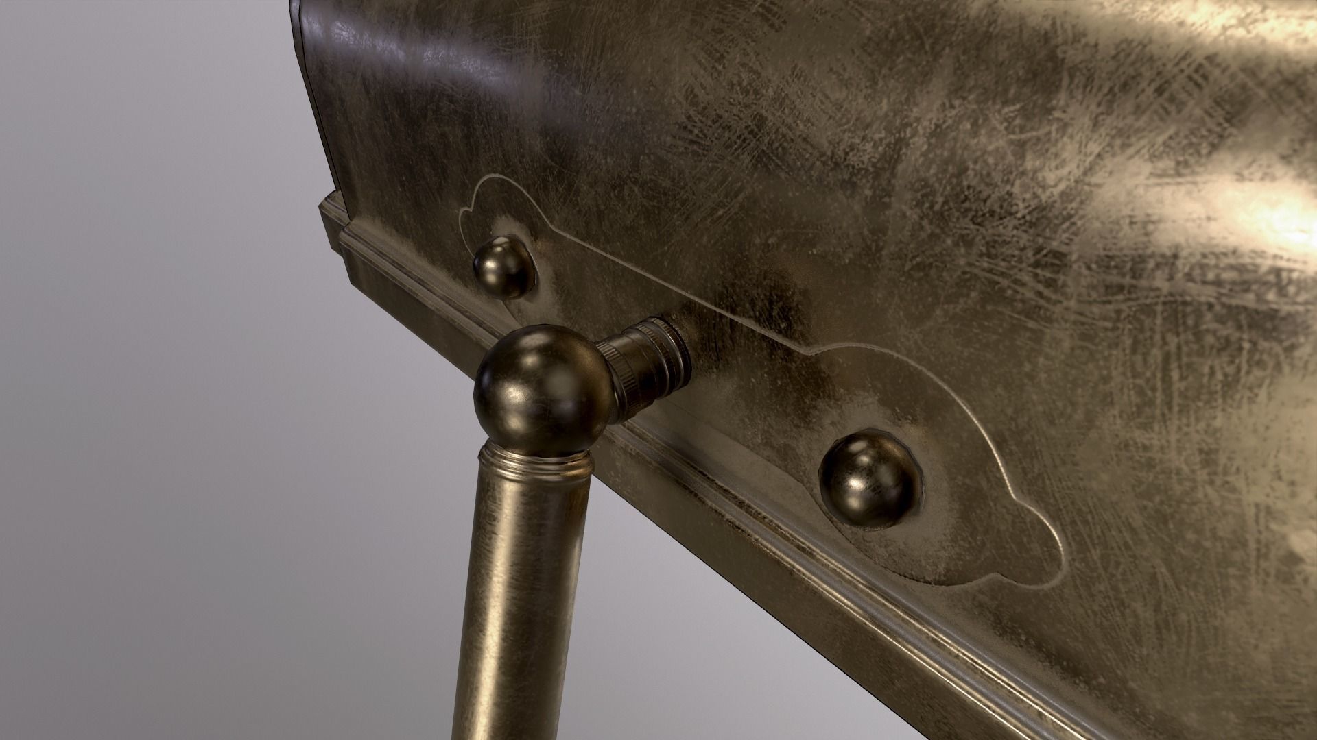 Lamp Vintage 40s Low-poly 3D model_4