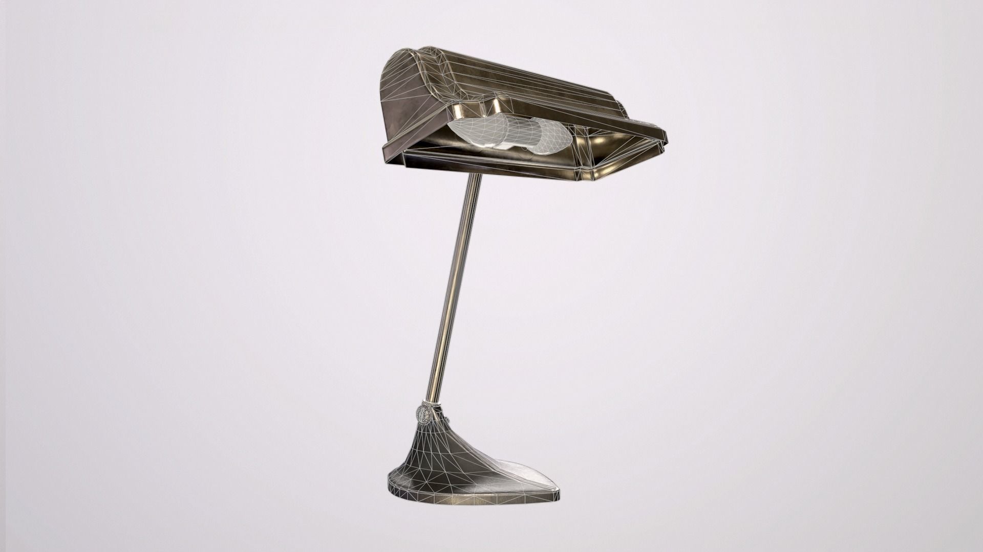 Lamp Vintage 40s Low-poly 3D model_8