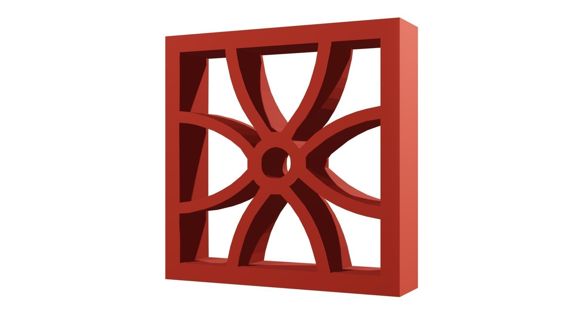 Brick Jaali flower design 3D model_5