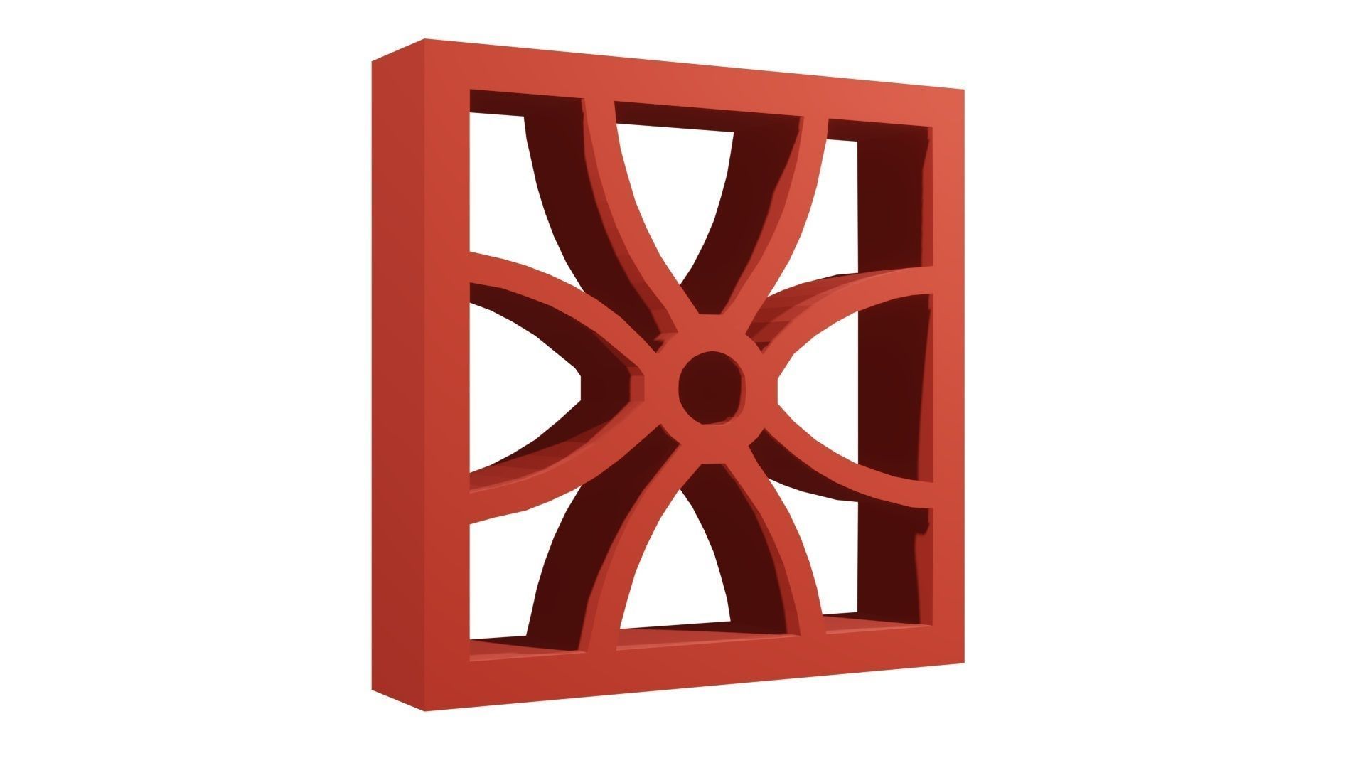 Brick Jaali flower design 3D model_2