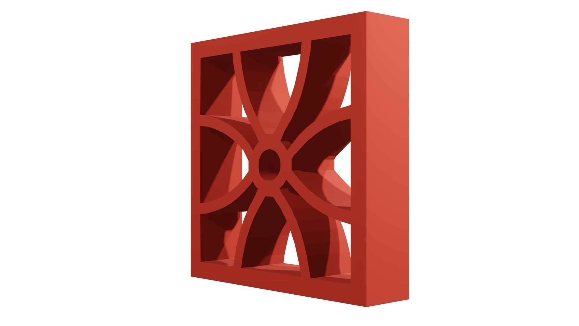 Brick Jaali flower design 3D model_4