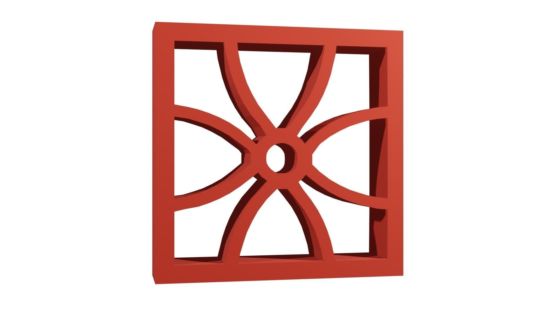 Brick Jaali flower design 3D model_1