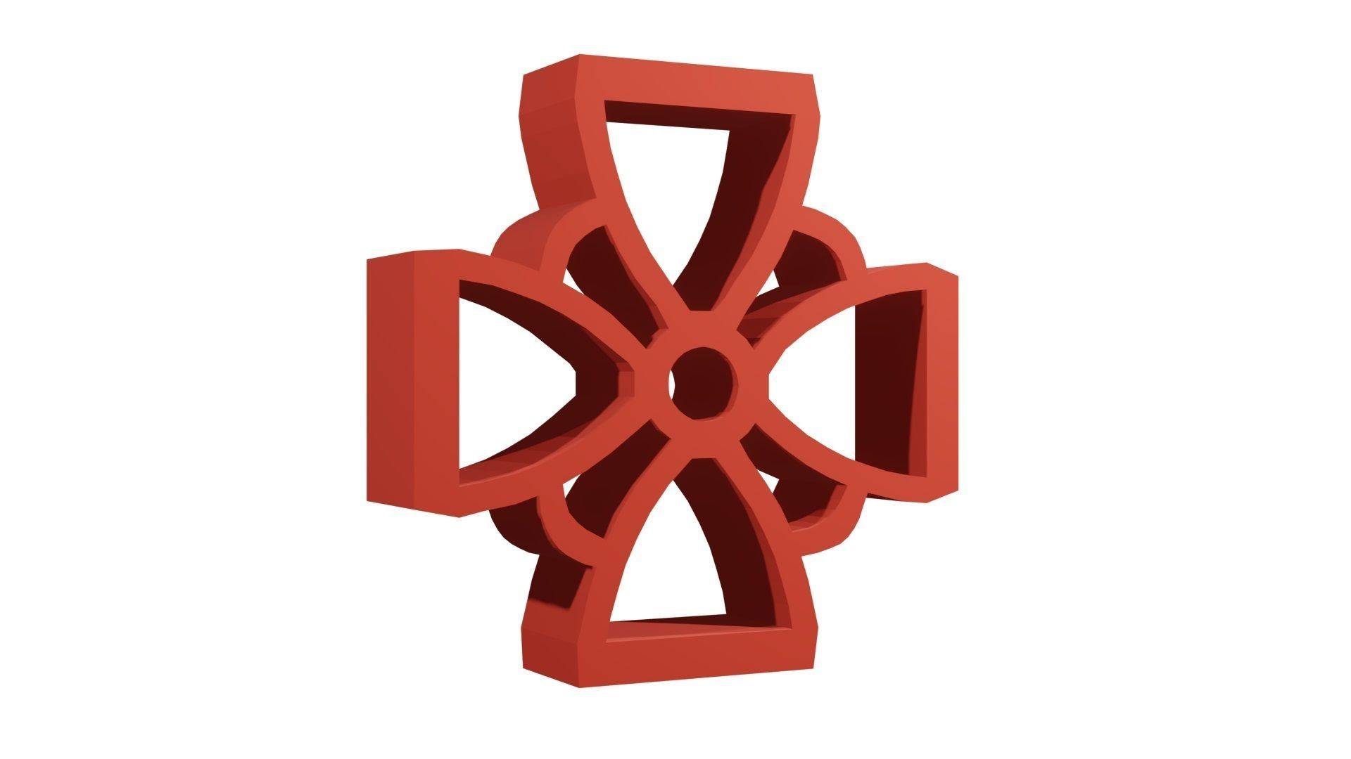 Brick Jaali Flower Open 3D model_2