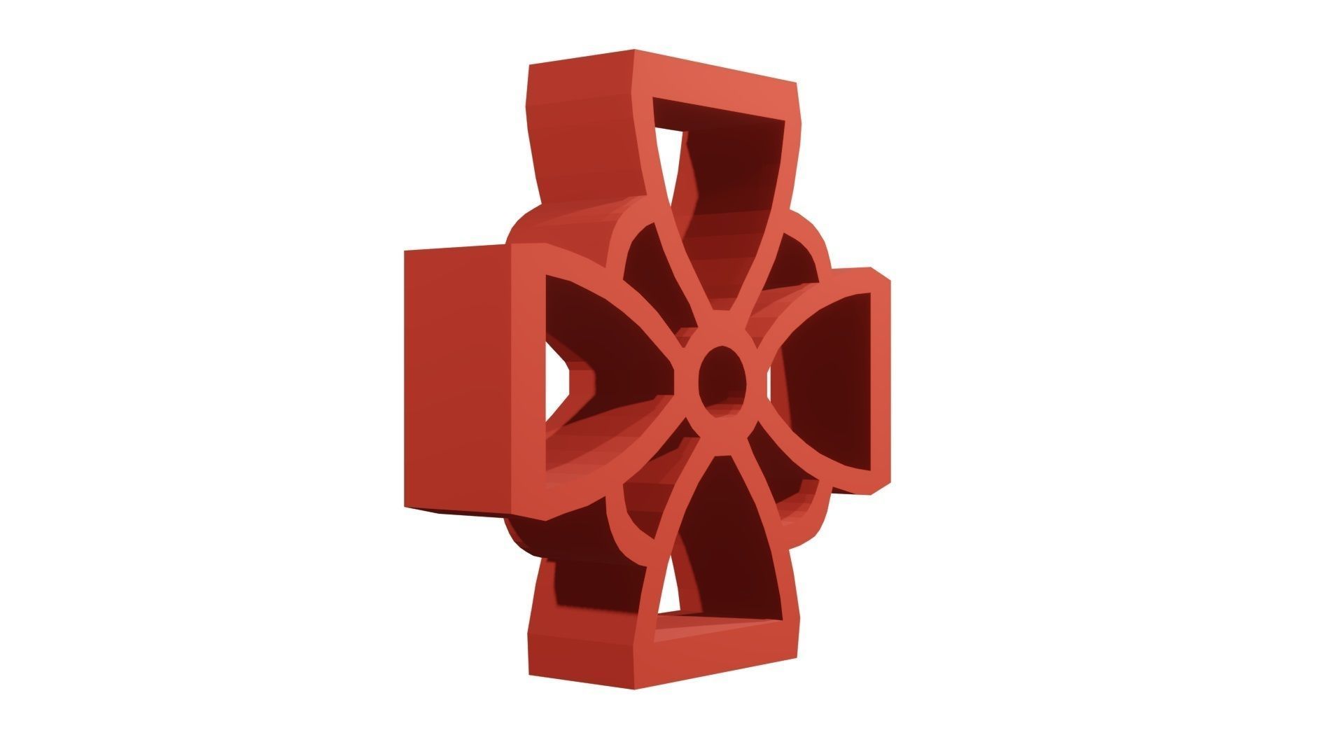 Brick Jaali Flower Open 3D model_3