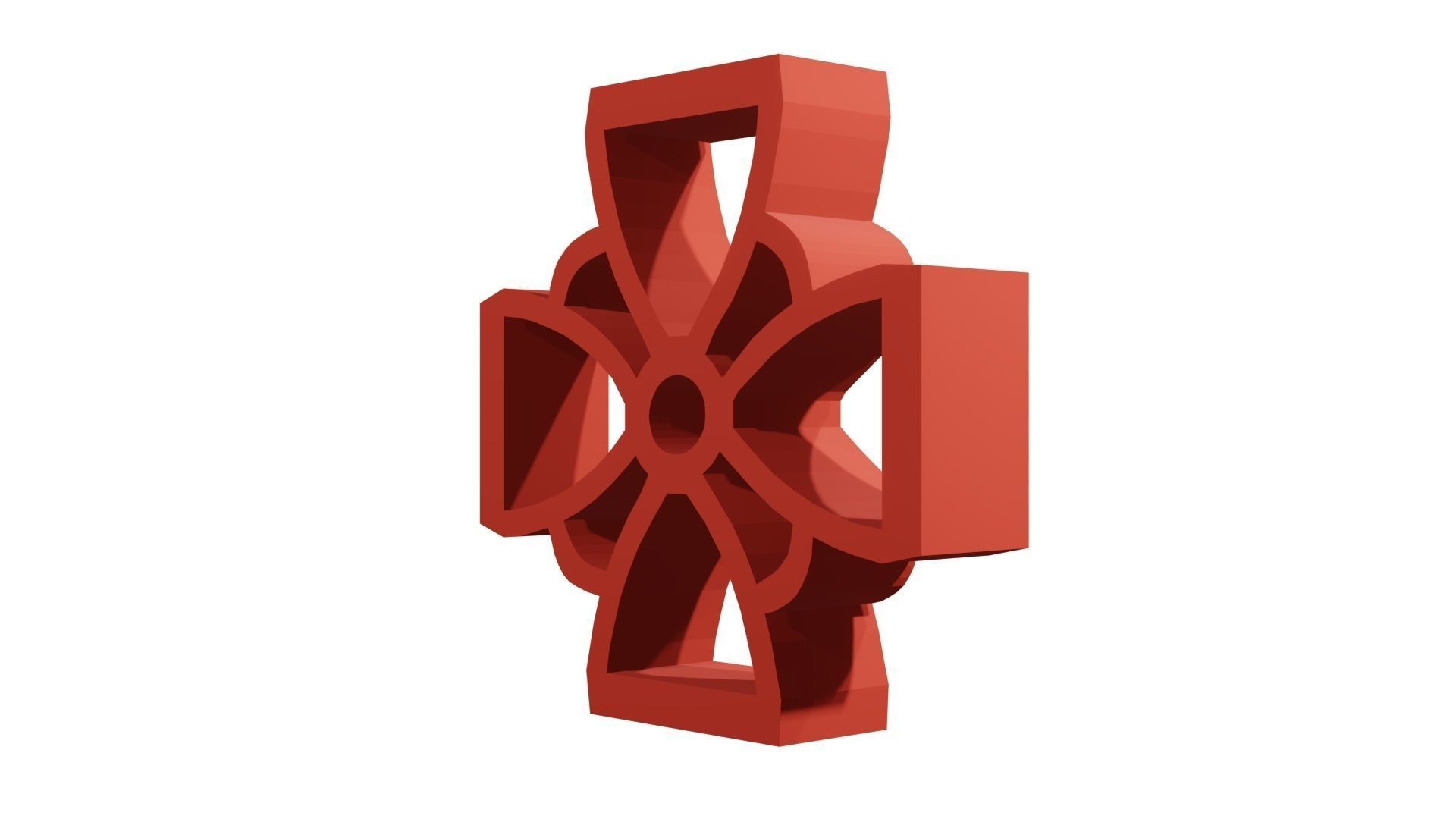 Brick Jaali Flower Open 3D model_4