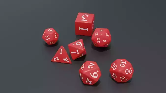 RPG dice asset Red