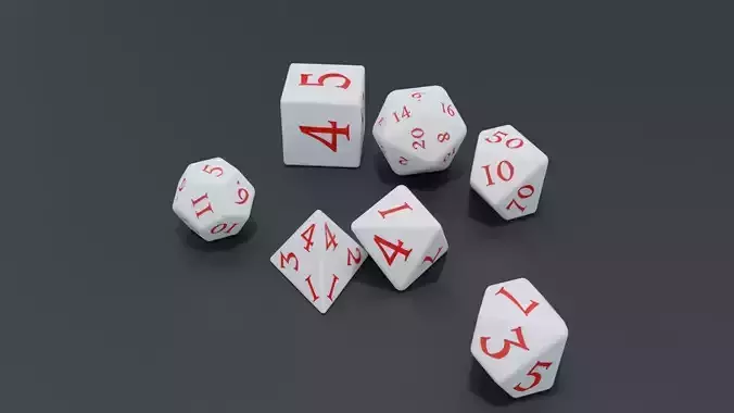 RPG dice asset White